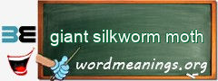 WordMeaning blackboard for giant silkworm moth